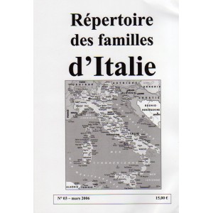Répertoire des famille étudiées L'Italie Tome 3