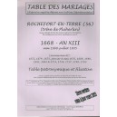 Rochefort en Terre (56) Tables de mariages de 1668 à 1805
