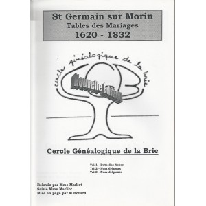 Saint Germain sur Morin (Table des mariages)